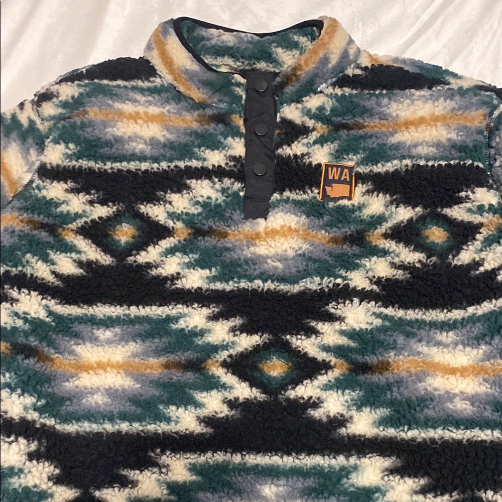 Men's Patterned Sweater - Black, Green, Gold